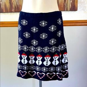 Festive Snowman Patterned Skirt